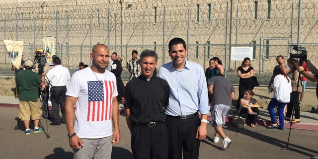 Father Noel with Mark Arabo from the Minority Humanitarian Foundation