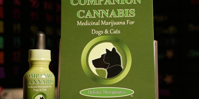May 30, 2013: A Marijuana medicinal tincture for dogs and cats is displayed at La Brea Compassionate Caregivers, a medical marijuana dispensary in Los Angeles.