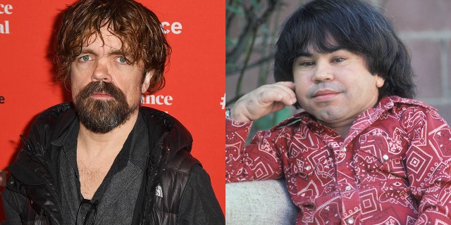 Peter Dinklage, left, portrayed French actor Hervé Villechaize in a 2018 film.