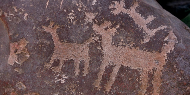 File photo. A petroglyph is seen in San Francisco de Miculla valley in Tacna, southern Peru, September 13, 2006.