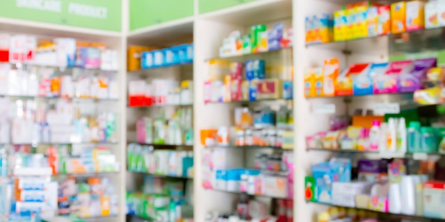 blured, interior of drugstore for background