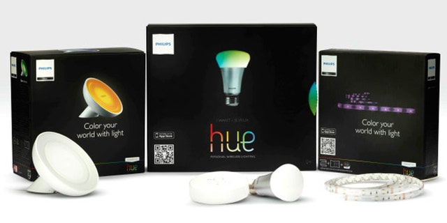 The Philips Hue, a line of tunable LED lightbulbs that can be controlled via smartphone.