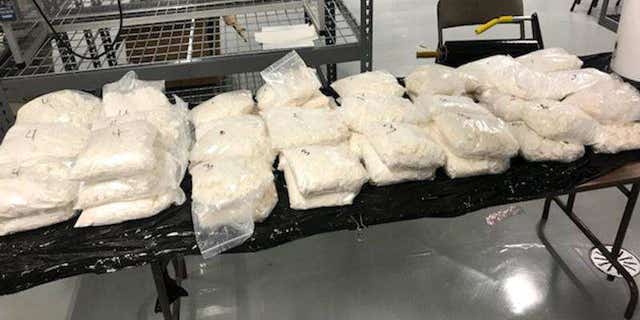 Federal authorities on Monday seized 110 pounds of fentanyl in a shipment of iron oxide from Area Port of Philadelphia.