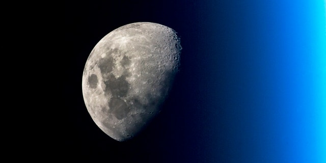 Pay-dirt potential? Earth's moon as seen from the International Space Station.