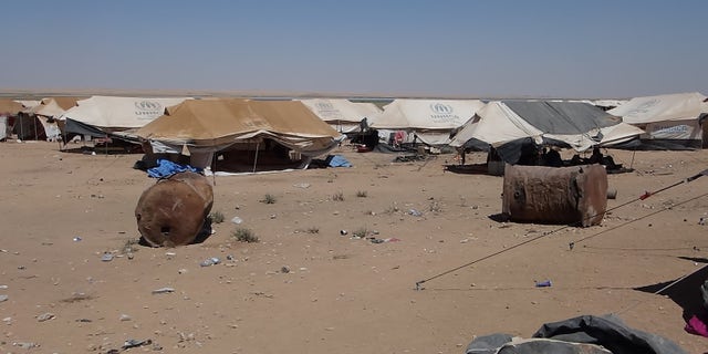 No clean water or sanitation for those forced to live at Arisha Camp, previously an oil refinery in Syria.