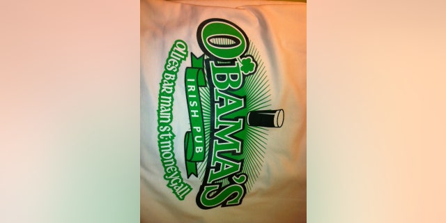 This tee shirt is just one of the many items being sold in honor of the president's visit to Ireland this week.