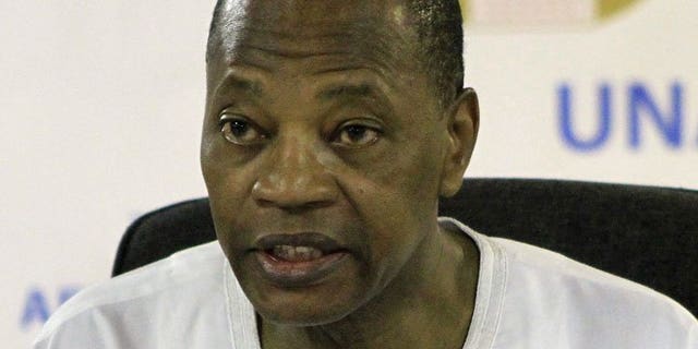 Mohamed Ibn Chambas, head of the African Union-UN mission in Darfur, speaks in el-Fasher, North Darfur state, on June 17, 2013. Violence is surging in Sudan's Darfur but peace cannot be imposed by force, Chambas told AFP.