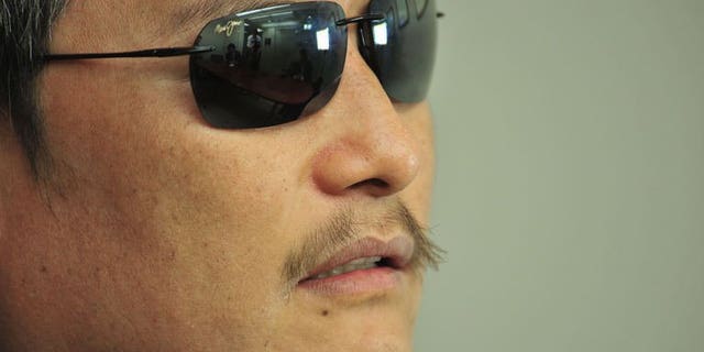 Chinese human rights activist, Chen Guangcheng, during an interview with AFP on April 9, 2013 in Washington, DC. A New York University official in China has shrugged off allegations that Chinese political pressure over its Shanghai campus had led the US school to end the studies of dissident Chen Guangcheng.