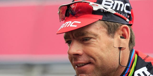 Australian Cadel Evans gets ready before the 13th stage of 96th Giro d'Italia on May 17, 2013 in Busseto. Evans will have six of the team that helped him win the 2011 Tour de France alongside him when he tries to regain his crown when the race starts next Saturday in Corsica.