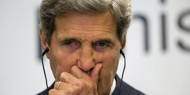 US Secretary of State John Kerry listens to a question during a news conference about Syria in Doha, on June 22, 2013. Kerry has vowed new support for Syria's rebels but beyond tougher talk, it remains unclear how much has changed