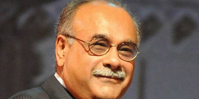 Najam Sethi at an event in Hyderabad, India, in 2009. Pakistan's interim cricket chief said Monday he would ask the sport's governing body to reduce a five-year ban against promising fast bowler Mohammad Aamer for spot fixing.