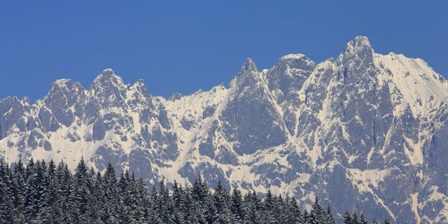 The mountains of the Kitzbuehel Alps in Austria are pictured.