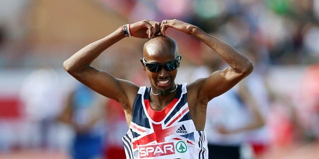 Britain's Mo Farah wins the men's 5,000m at Gateshead Stadium in Newcastle on June 22, 2013. Farah proved he was still the man to beat heading into the World Championships with a 5,000 metres win over a high-class field at the Birmingham Diamond League meeting in central England on Sunday.