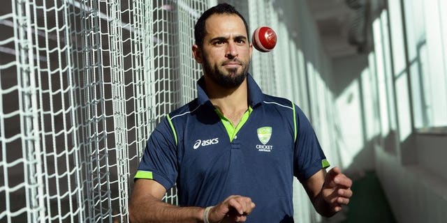 Fawad Ahmed at the indoor nets at the MCG on June 6, 2013. The Pakistan-born leg-spinner had his bid for Australian citizenship accepted, making him eligible to play in the upcoming Ashes series in England.