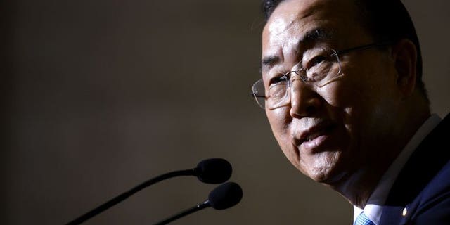 United Nations Secretary-General Ban Ki-moon answers questions during a press conference in Geneva, on July 1, 2013. Ban has expressed concern about sexual violence used against female protestors in Egypt, where millions have taken to the streets to demand the ouster of President Mohamed Morsi.