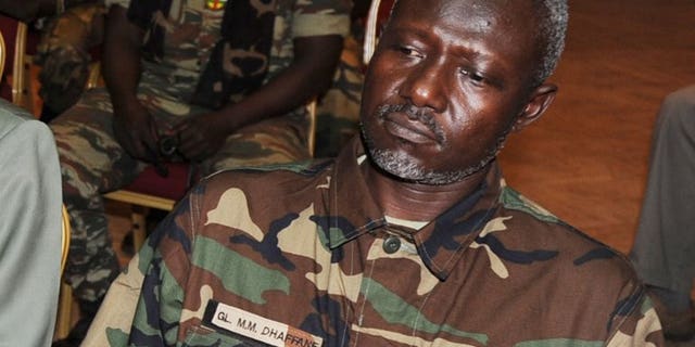 Mohamed Dhaffane attends talks on January 9, 2013 in Libreville. The new authorities in the poor, landlocked Central African Republic faced internal dissent Tuesday in Bangui, where Dhaffane, the minister of water and forests, has been accused of recruiting mercenaries three months after rebels seized power.