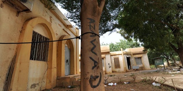 The name of the MNLA group is seen written on a tree on February 1, 2013, in front of the Gao town hall. Mali's parliament said Thursday it had stripped immunity from prosecution from nine lawmakers including six suspected of terrorism and weapons- and drug-trafficking as part of an armed rebel group. The six are said to have joined minority Tuareg separatist groups including MNLA.