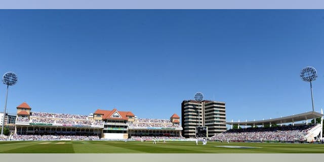A view of the playing field at Trent Bridge in Nottingham, central England on May 25, 2012. A familiar sound associated with the England cricket team is set to be missing during next week's Ashes opener in Nottingham after 'Billy the Trumpet' was effectively banned from playing at Trent Bridge.
