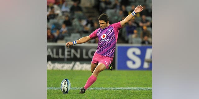 Morne Steyn of the Bulls shoots in Canberra on March 30, 2013. Northern Bulls survived last-minute drama to defeat Coastal Sharks 20-19 in an all-South Africa Super 15 thriller Saturday and go top of the table with one round left.