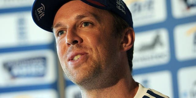 England spinner Graeme Swann speaks during a press conference at Trent Bridge in Nottingham, central England on July 8, 2013, prior to the first Ashes Test between England and Australia on July 10. Swann said Monday that England did not regard themselves as a "dominant force" in world cricket ahead of this season's Ashes series.