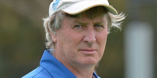 Australian Michael Nobbs, head coach of the India team, takes part in a team practice session in Melbourne on December 7, 2012. India's field hockey chiefs sacked Nobbs due to the team's poor performances, making the Australian the fourth foreign coach to be axed in the past decade.