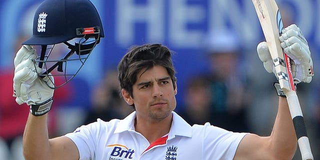 Alastair Cook celebrates a century against New Zealand at Headingly on May 27. The Englan captain won the toss and elected to bat in the first Ashes Test on Wednesday as Australia sprang a major surprise by giving a debut to teenage spinner Ashton Agar.