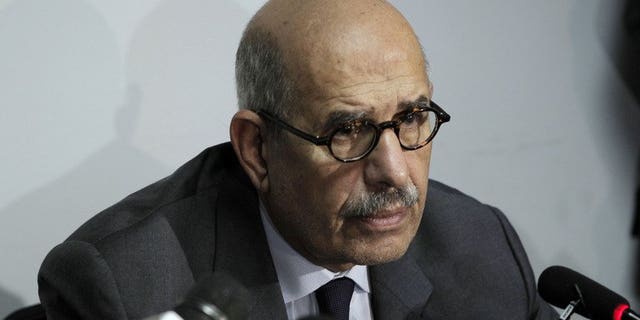 Egyptian leader Mohamed ElBaradei, pictured in Cairo on October 16, 2011, has been sworn in as Egypt's interim vice president for foreign relations, the presidency said in a statement.