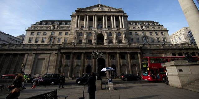 The Bank of England in central London, pictured on February 28, 2013. State borrowing fell last month, official data shows, boosted by profits from the Bank of England's bond-buying economic stimulus programme.