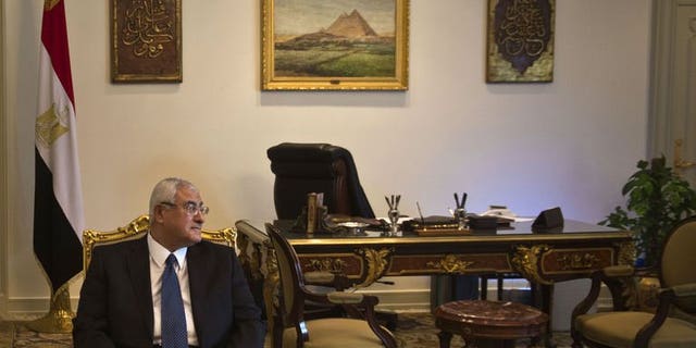 Egypt's interim president Adly Mansour, pictured in Cairo on July 15, 2013, appointed a committee of experts to amend the constitution that was suspended following the military's overthrow of president Mohamed Morsi, the presidency said.