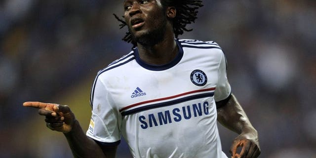 Chelsea's Romelu Lukaku celebrates after scoring Chelsea's third goal against Malaysia during their friendly football match at the Shah Alam Stadium in Shah Alam, near Kuala Lumpur on July 21, 2013. Chelsea won 4-1.