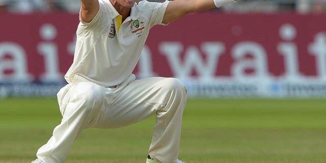 Australia's James Pattinson appeals in vain for a wicket at Trent Bridge in Nottingham, central England, on July 12, 2013.