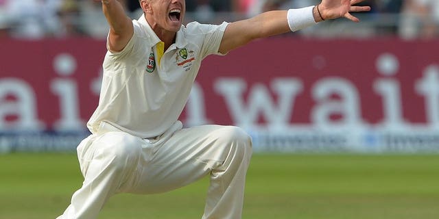 Australia's James Pattinson appeals in vain for a wicket at Trent Bridge in Nottingham, central England, on July 12, 2013.