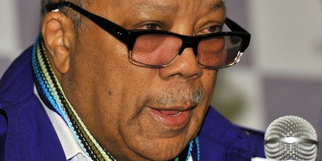 Prominent US music producer Quincy Jones speaks during a press conference in Seoul on July 25, 2013. Quincy Jones has teamed up with South Korean entertainment company CJ EandM to help promote Korea's K-pop stars globally.