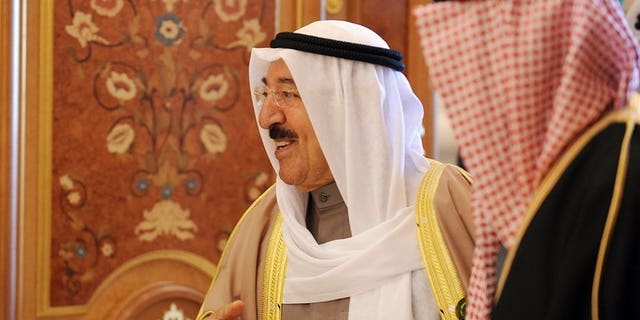 The Emir of Kuwait Sheikh Sabah Al-Ahmad Al-Jaber Al-Sabah at a summit on January 22, 2013 in Riyadh. He pardoned on Tuesday all those who have been sentenced to jail for insulting him.