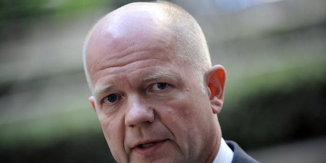 Britain's Foreign Secretary William Hague on July 22, 2013 at the EU Headquarters in Brussels. Britain's foreign minister has suggested a meeting with his Iranian counterpart and is open to better relations with the country, the ministry said Wednesday.