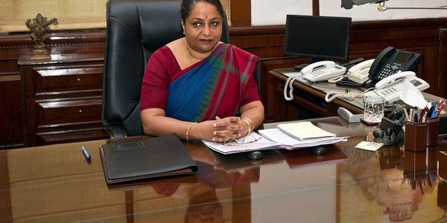 India's Foreign Secretary Sujatha Singh at her office in New Delhi, on August 1, 2013. India has hinted at restarting peace talks with rival Pakistan that stalled over clashes earlier this year in the disputed region of Kashmir.