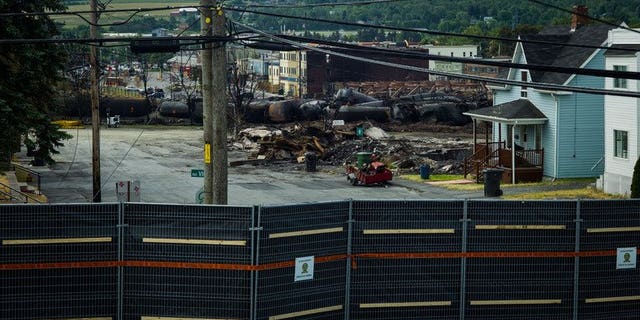 The site of a train that derailed on July 6, 2013 in Lac-Megantic, Quebec, Canada. Police in Canada they had ended a search for remains of five victims still missing from a rail disaster earlier this month that left 47 people dead.