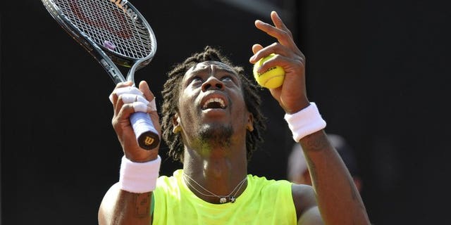 France's Gael Monfils, pictured during a match in Stuttgart, southwestern Germany, on July 12, 2013. Monfils, ranked 49th in the world, withdrew from next week's ATP event in Montreal after suffering an ankle injury in practice.