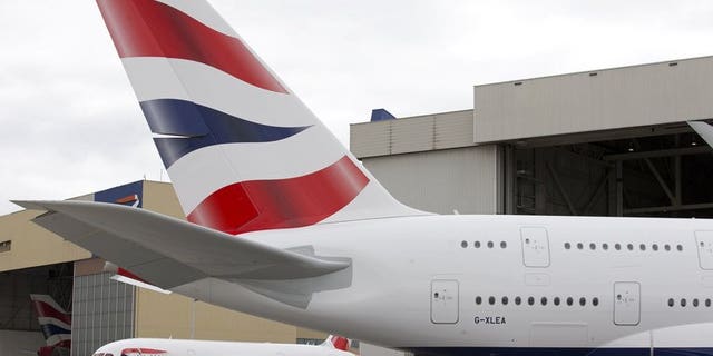 The tail of a British Airways Airbus A380 at Heathrow Airport in London on July 4. International Airlines Group, parent of British Airways, announced on Friday a return to profit in the second quarter despite the heavy financial burden of restructuring its struggling Spanish unit Iberia.