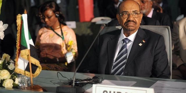 Omar al-Bashir at the African Union Summit on health in Abuja on July 15. A plane carrying the Sudanese president to Tehran at the weekend was blocked from crossing Saudi Arabian airspace because no prior approval had been sought, the kingdom's civil aviation authorities said Tuesday.