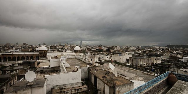 View from a rooftop shows buildings in central Tunis, on February 13, 2013. Rating agency Standard & Poor's downgraded debt issued by Tunisia by two notches on Friday because of rising opposition to the government.
