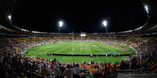 A general view shows the Westpac Stadium in Wellington on February 1, 2013. The All Blacks Test against Australia in earthquake-rattled Wellington next week was given a tentative go-ahead Saturday but officials said the final decision depended on a quake damage report.