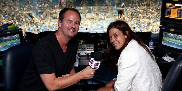 Kevin Skinner is visited by Marion Bartoli on August 16, 2013 at Lindner Family Tennis Center in Cincinnati, Ohio. Bartoli, who shocked tennis by announcing her retirement last week, revealed her new job on Sunday -- as a TV pundit.