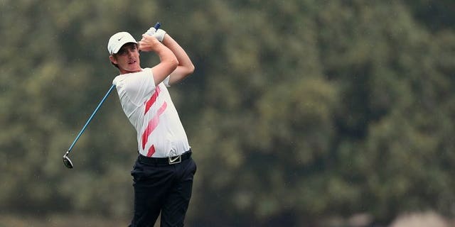 Tommy Fleetwood of Britain tees off during the third round of the Dubai Desert Classic golf tournament in Dubai on February 2, 2013. Fleetwood earned a share of the lead with Argentina's Ricardo Gonzalez after the third round of the Johnnie Walker Championship at Gleneagles on Saturday.