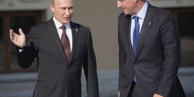 Vladimir Putin, David Cameron in an undated photo