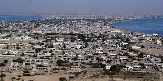 The residential area of Gwadar port in the Arabian Sea, pictured on Febraury 12, 2013.