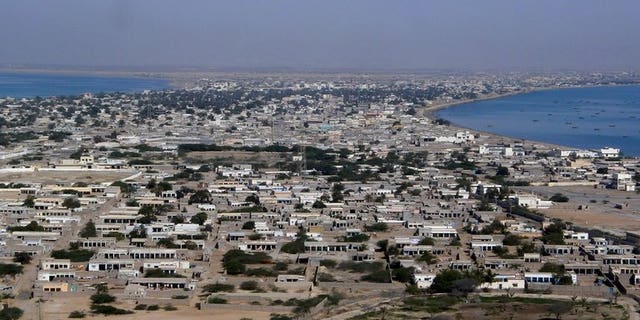 The residential area of Gwadar port in the Arabian Sea, pictured on Febraury 12, 2013.