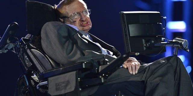 Stephen Hawking appears during the opening ceremony of the London 2012 Paralympic Games on August 29, 2012. The cosmologist has told the extraordinary tale of how he overcame severe disability to become the most famous living scientist in a new documentary film premiered in Britain.