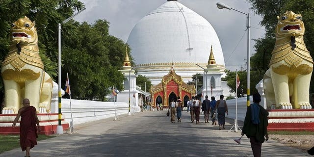 A general view of the Kaung Mu Taw pagoda in Sagaing on the outskirts of Mandalay, Myanmar pictured on September 29, 2009.