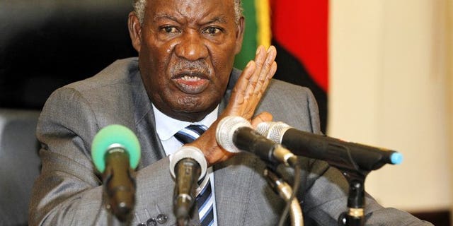 Zambian President Michael Sata speaks during a press conference in Lusaka, on April 30, 2012. Zambian police have questioned an opposition leader for allegedly defaming Sata after he called him a liar in a radio programme.